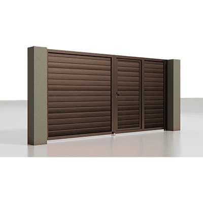 Распашные ворота с калиткой ALUTECH Prestige