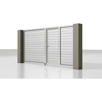 Распашные ворота с калиткой ALUTECH Prestige