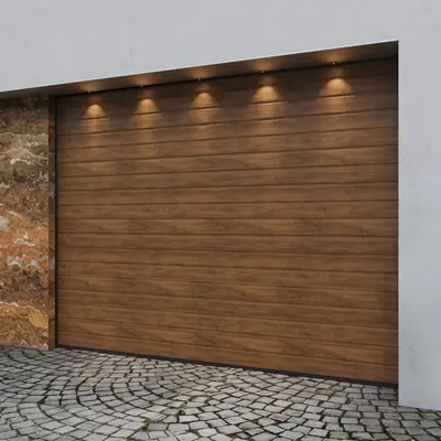 Секционные гаражные ворота серии Trend с электроприводом