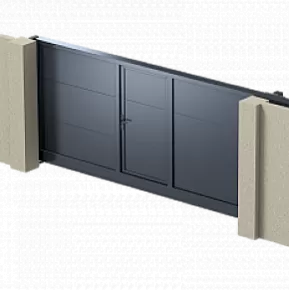 Откатные ворота с калиткой